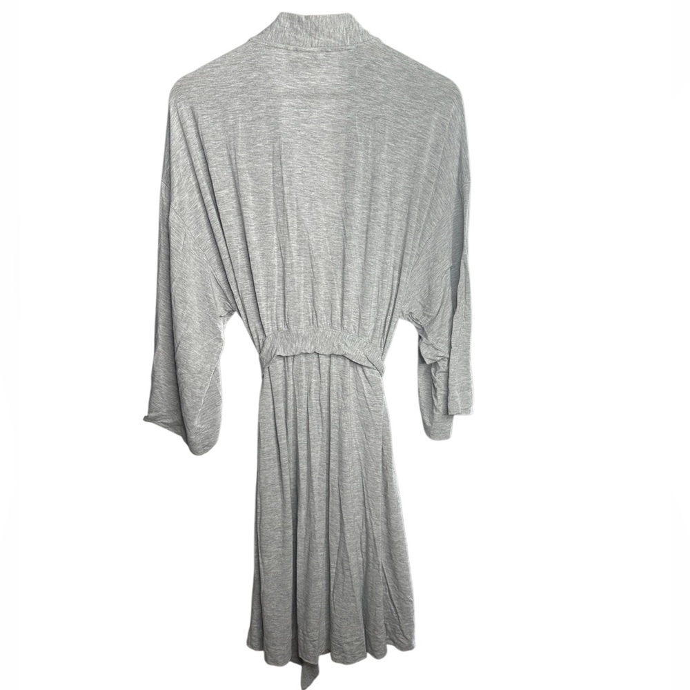 Soma | Gray Soft Knit Wrap Robe | Lightweight Lounge | L/XL - Picture 4 of 7